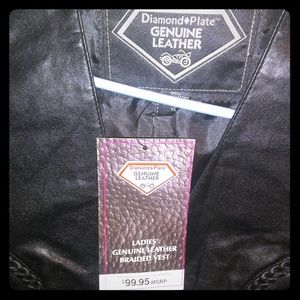 Lady's Breaded Leather Vest, XL